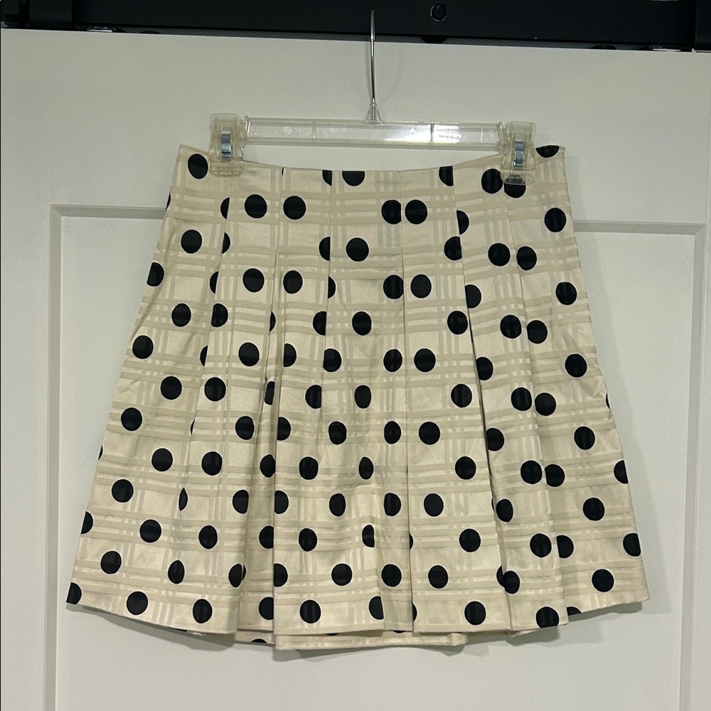 Banana Republic Polka Dot Pleated Skirt - Black and Cream